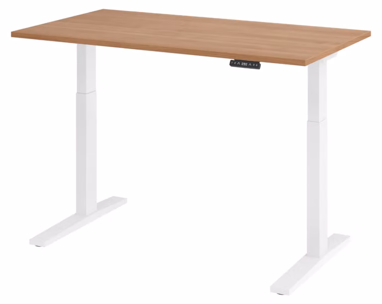 Scrivania elettrica bümö XMKA - Finitura: noce, struttura: bianca, dimensioni: 140 x 80 cm