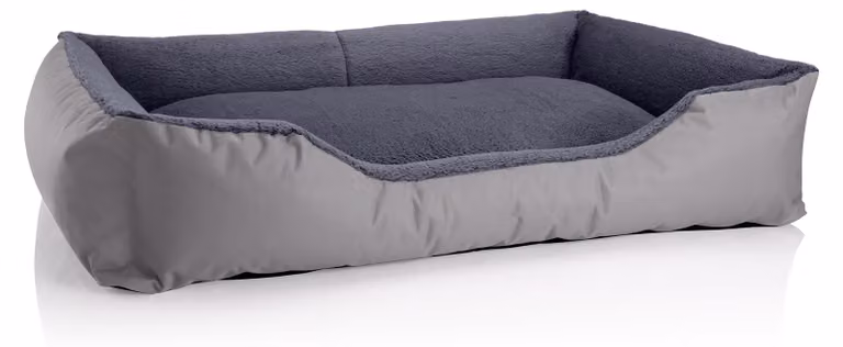 Letto per cani BedDog TEDDY, divano per cani, cuccia lavabile con bordo, cuscino per cani, modello ROCK-FLOW (grigio/grigio), taglia XXL, dimensioni approssimative: 120x85x23 cm