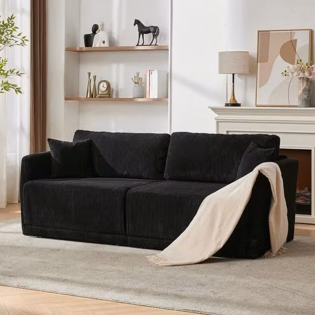 Divano letto estraibile ¨C Minimal ¨C Tessuto grigio 2 posti