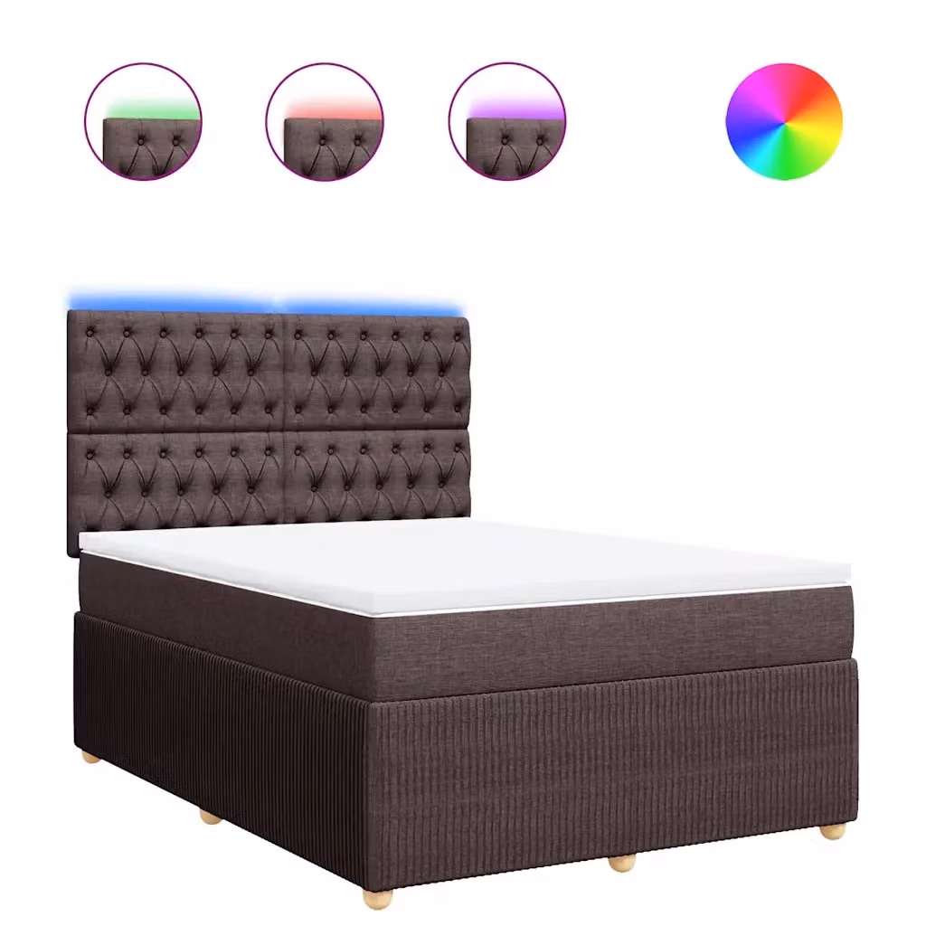 Letto Ibrido con Giroletto a Molle e Materasso vidaXL, Colore Marrone e Bianco, L/P/H: 140 x 190 x 150,5 cm – 2