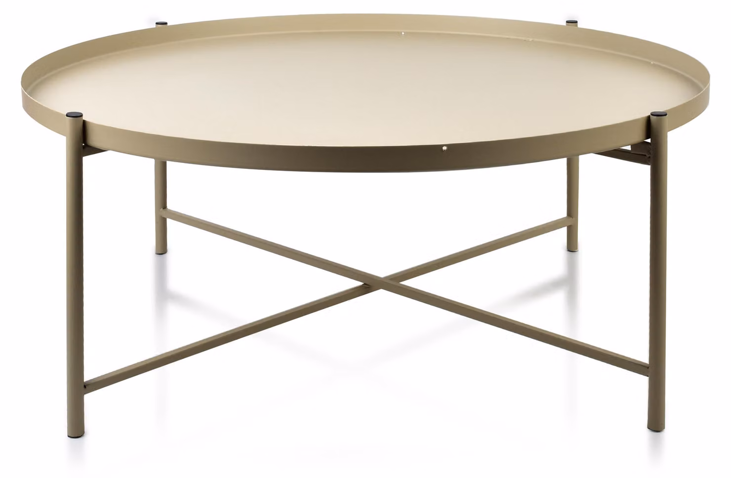 COFFEE TABLE Tavolino in metallo Tavolino da caffè Comodino Beige MONDEX LUCAS 76,5cm
