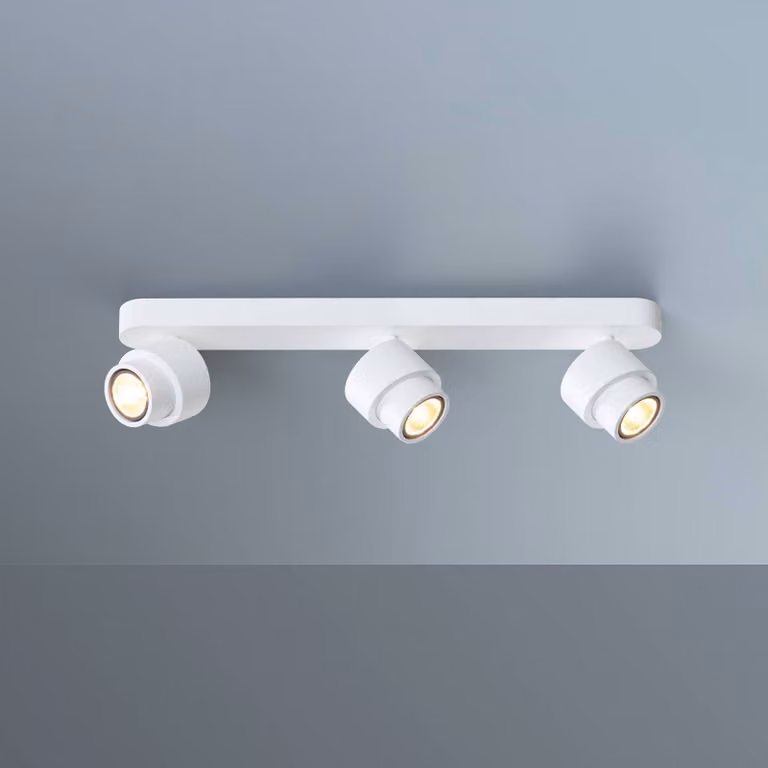 Escale Faretto LED BRUSH, bianco, 50 cm, 3 ante in metallo, dimmerabile, 2.700 K dimmerabile, Bianco / Opale, Soggiorno / Sala da pranzo, Alluminio, Moderno, Downlight