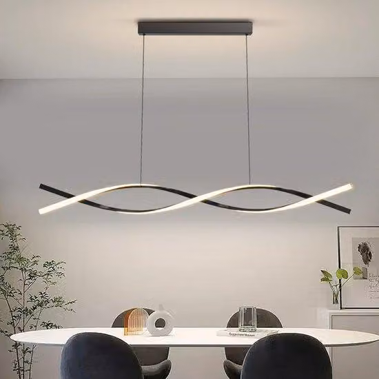 Lampada a sospensione a LED, con dimmer e regolazione della temperatura del colore, colore nero
