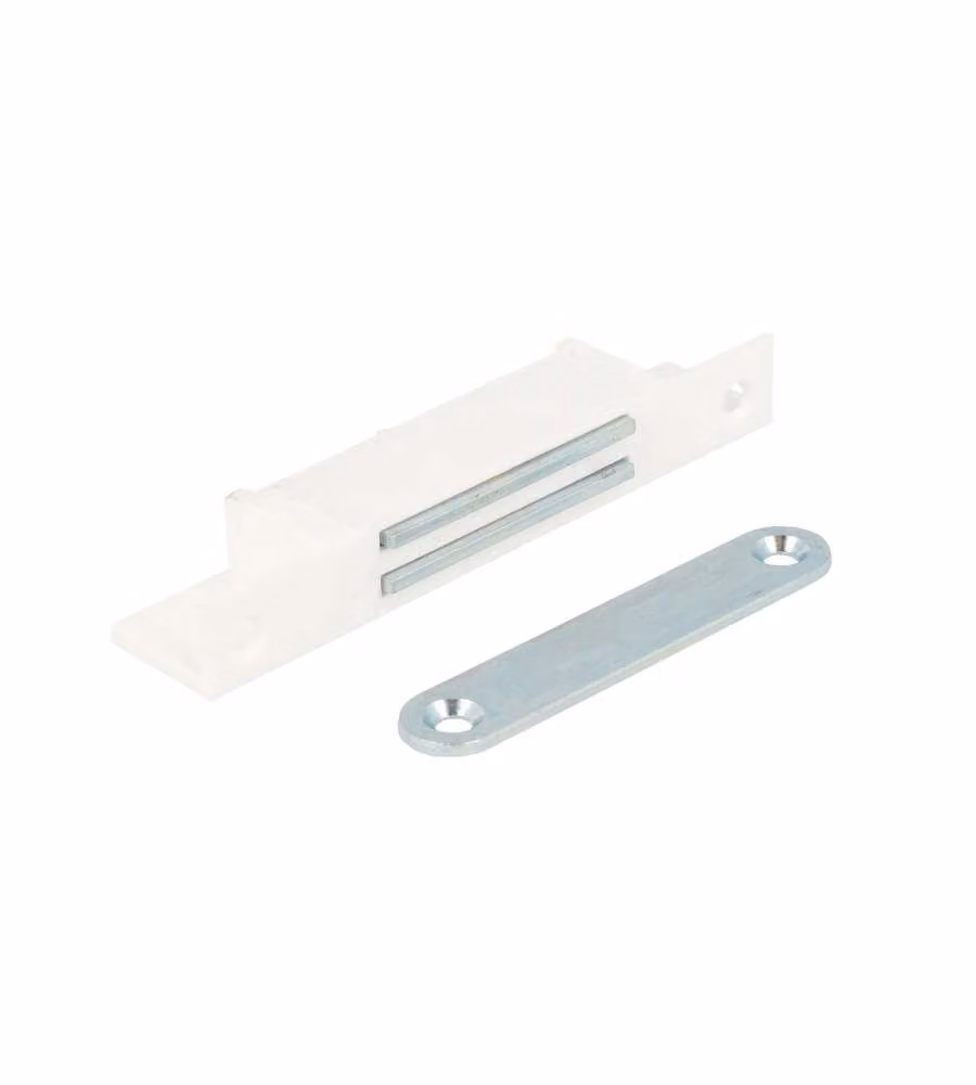 Chiusure magnetiche bianche da incasso o da applicare forza 12 kg. 2 pz.