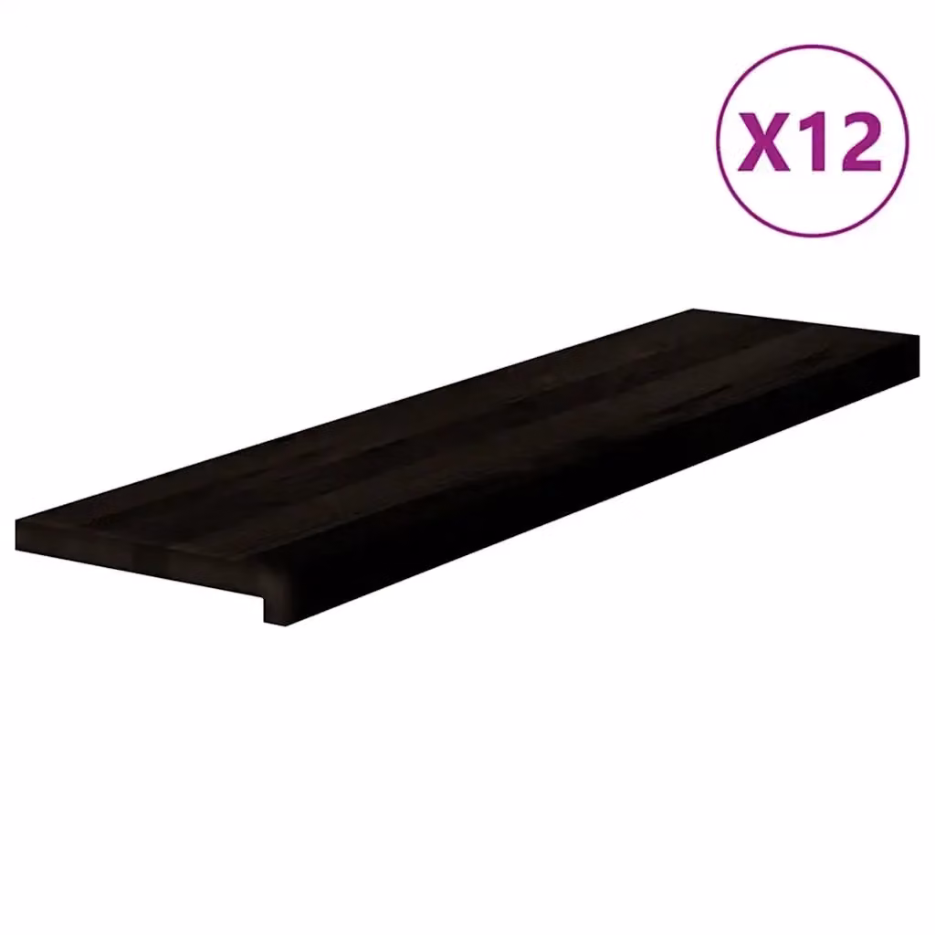 Set di 12 gradini in legno massello di rovere Marrone Scuro VIDAXL L 100 cm x P 25 cm x H 2 cm – 2