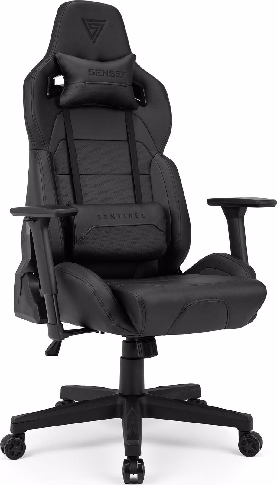 Sedia da gaming SENSE7 Sentinel Nero Grigio - Sedia da ufficio ergonomica, sedia da scrivania, 150 kg, braccioli 3D, funzione oscillante, poltrona direzionale, sedia per PC