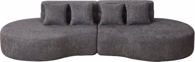 Divano modulare in schiuma 310 cm, 2 pezzi, rivestimento in Teddyfleece lavabile e removibile, design minimalista moderno