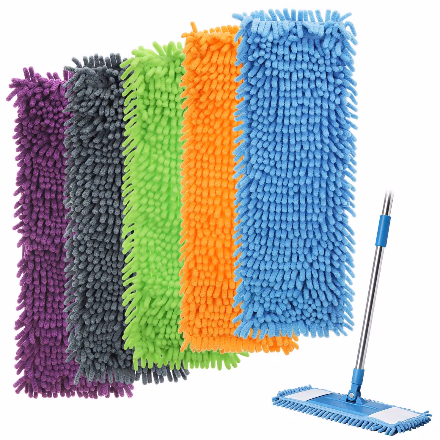 Set di 5 panni in microfibra per mop a piastra, ricambi, 45x17 cm, per mop a piastra