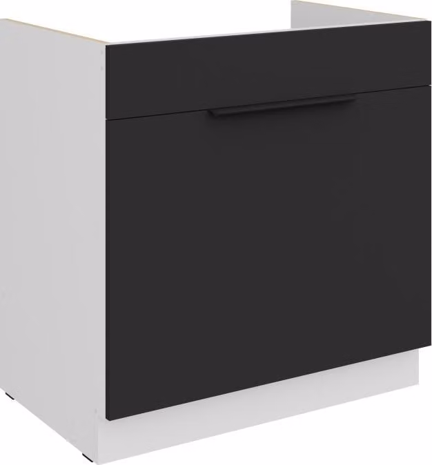 Mobile base per lavello LUNARA - larghezza 80 cm, nero / bianco