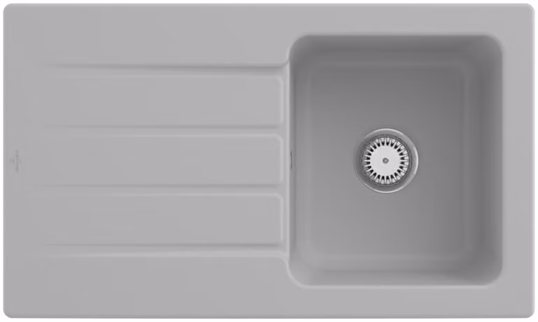 Lavello da cucina rettangolare Villeroy&Boch, lavello da cucina con scolapiatti Architectura 50 Steam grey, 86x51cm