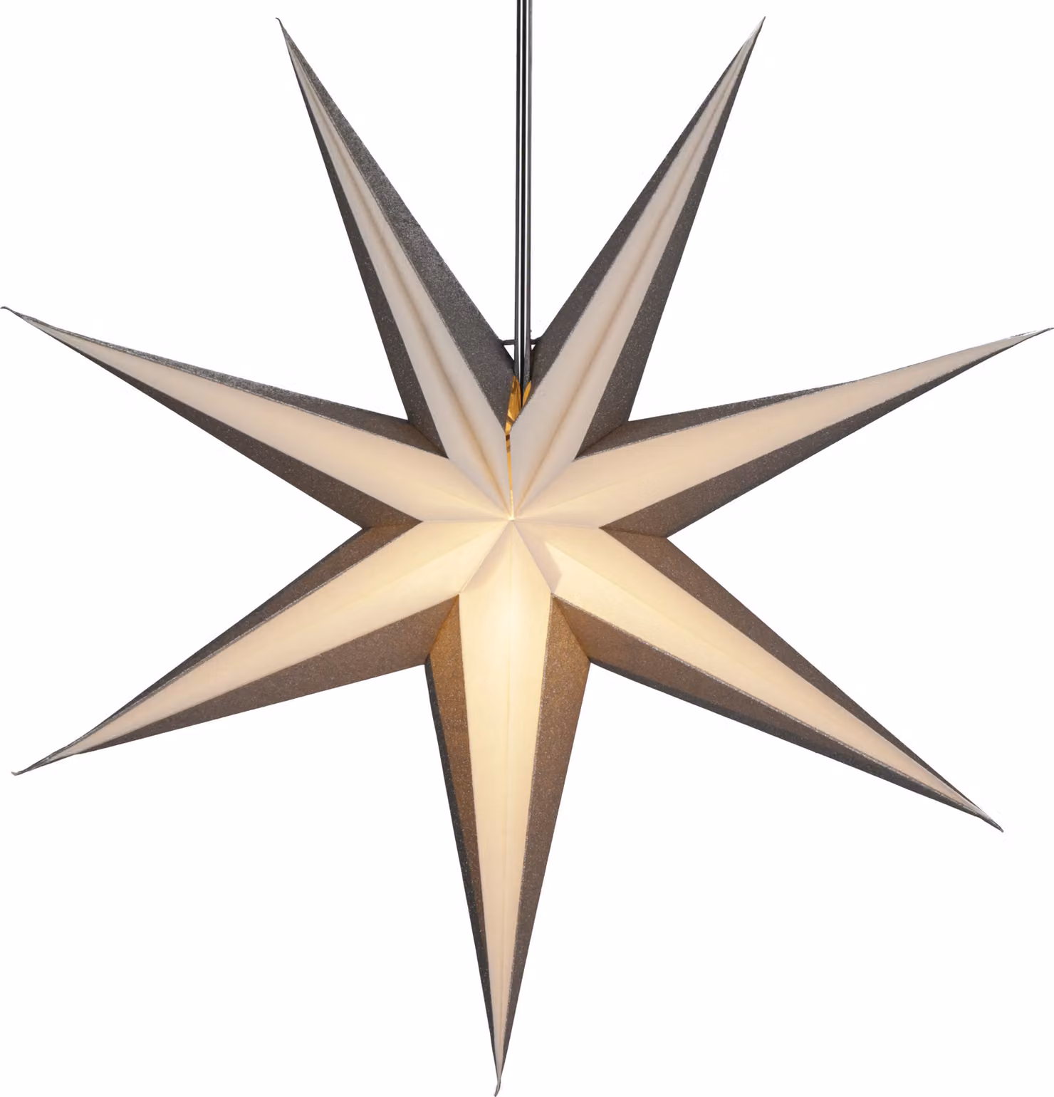 Stella pieghevole di carta illuminata dell'Avvento, stella di Natale 60 cm - Teva 3D Silver Out, Oro, Decorazione per finestre a stella