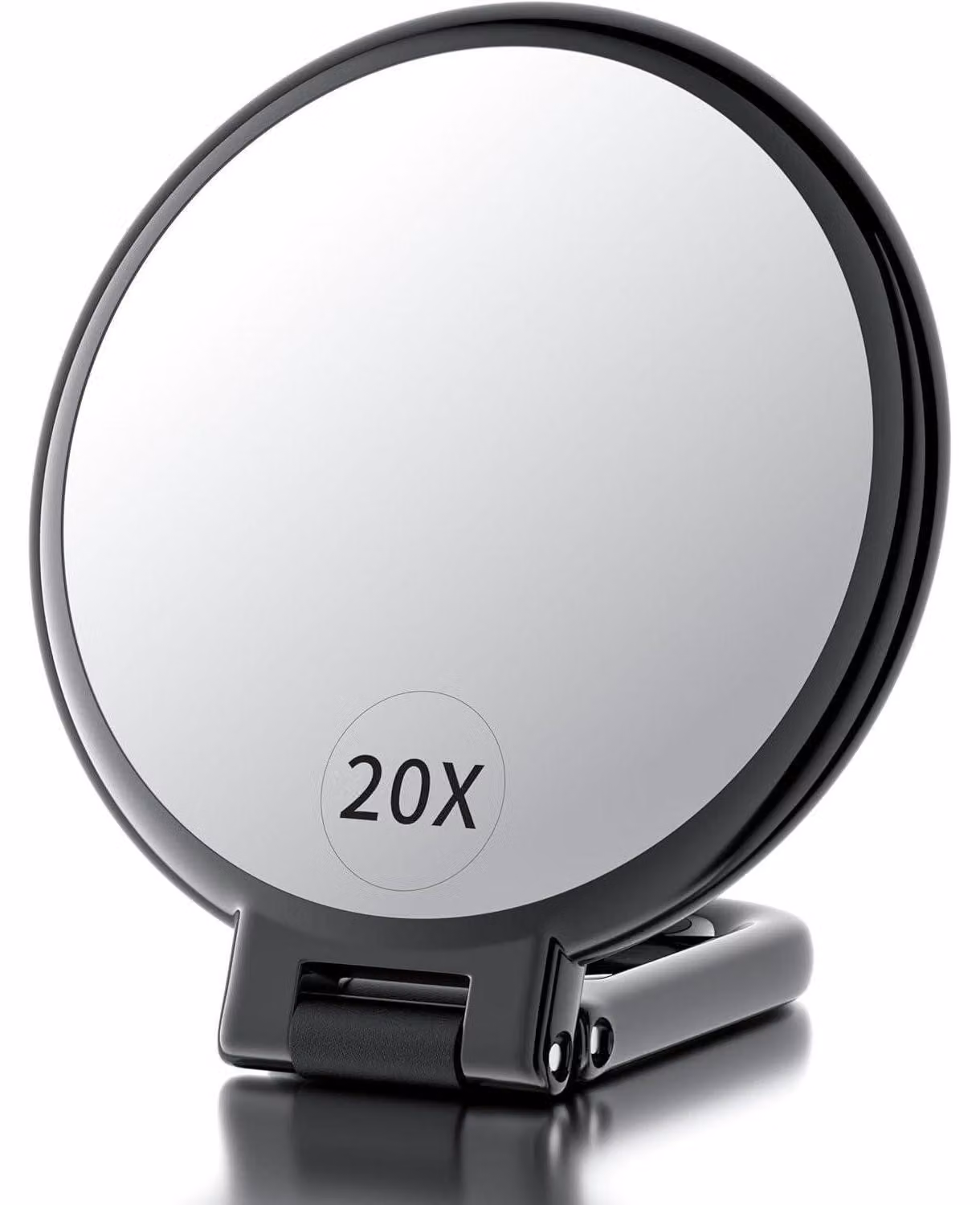 Specchio manuale con ingrandimento 20X/1X, bifacciale, pieghevole, girevole a 360°, portatile