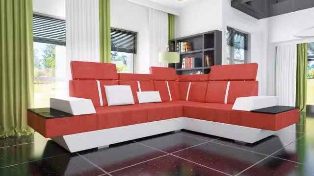 Designer Wohnlandschaft Sofa Ecksofa Couch Leder Patentiert Ecksofa