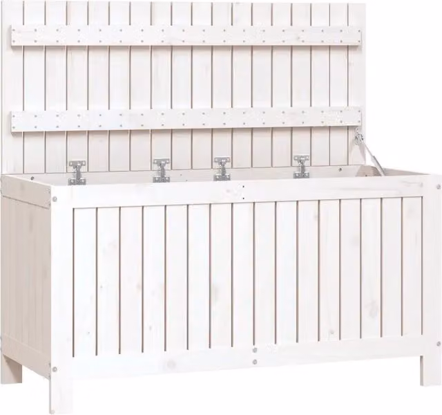 Contenitore da Giardino Bianco 115x49x60 cm Legno Massello Pino CFW1087106