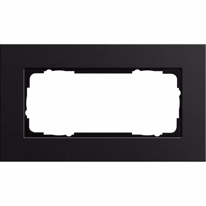 Gira 1002126 Cornice di copertura doppia senza barra centrale Gira Esprit in alluminio nero