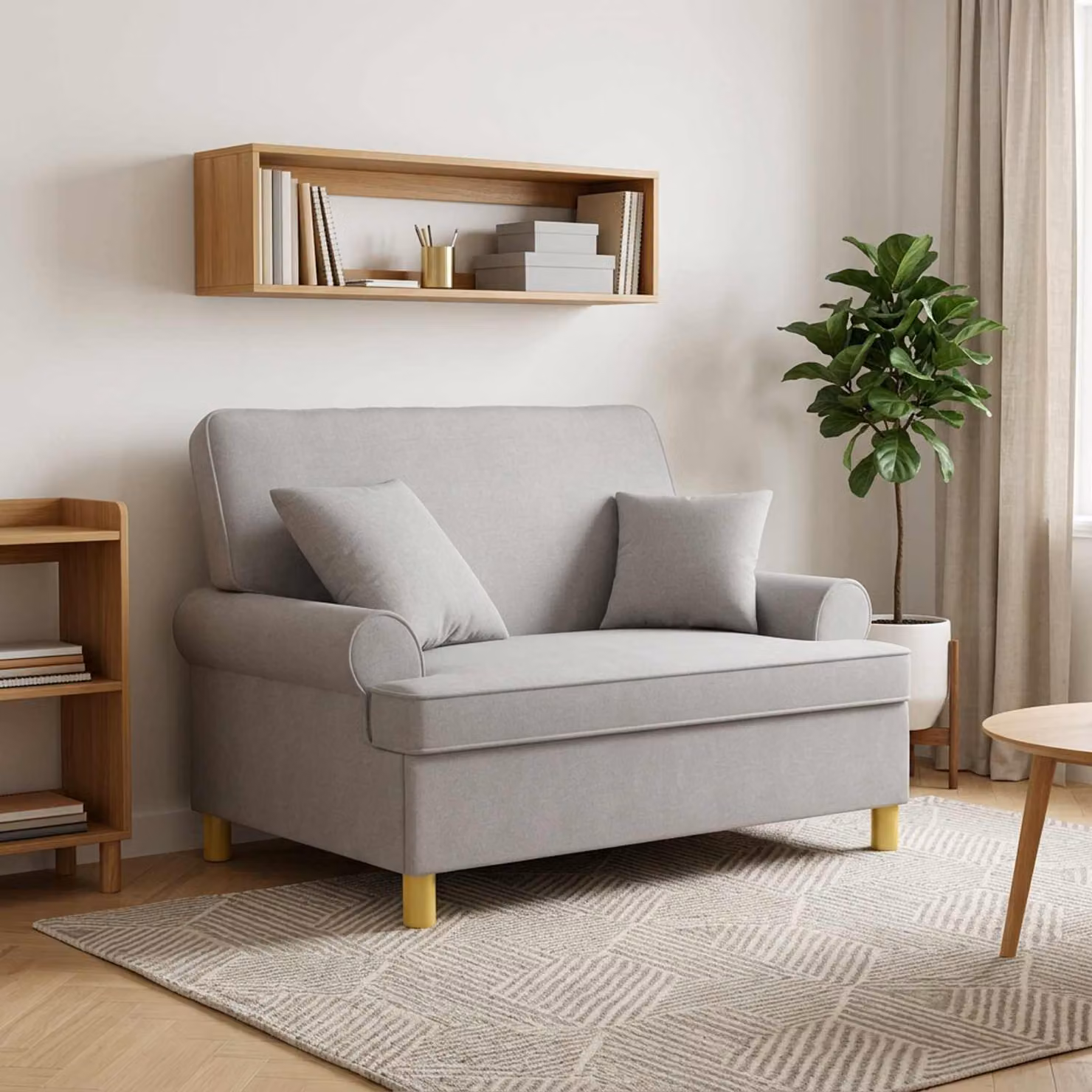Poltrona XL relax vidaXL con cuscini in tessuto Grigio Nuvola