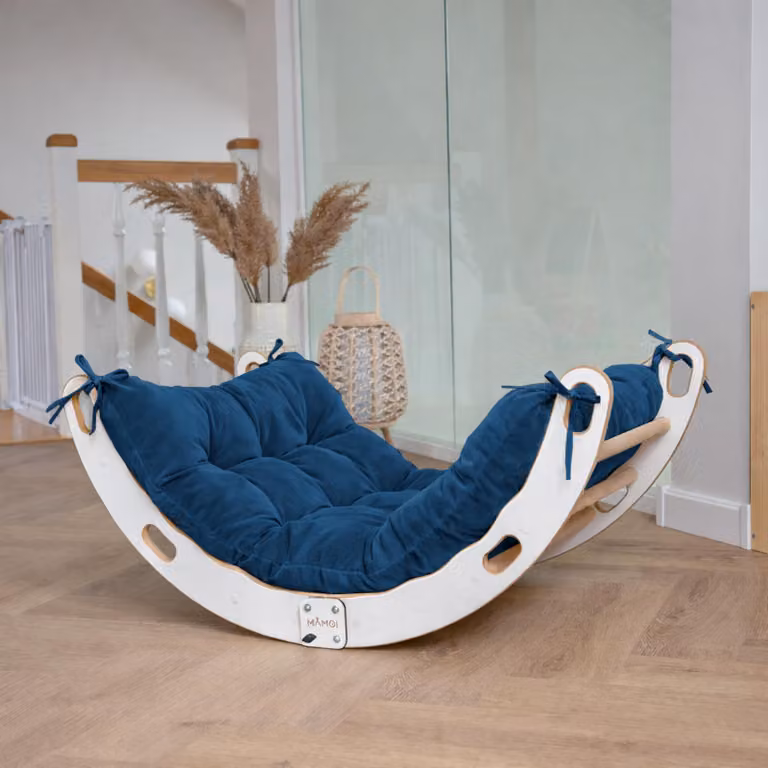 MAMOI® Arco da arrampicata con cuscini, cuscini per altalena arcobaleno, triangolo da arrampicata, arrampicata per bambini, arco in legno per bambini, parco giochi, struttura per arrampicata da interno