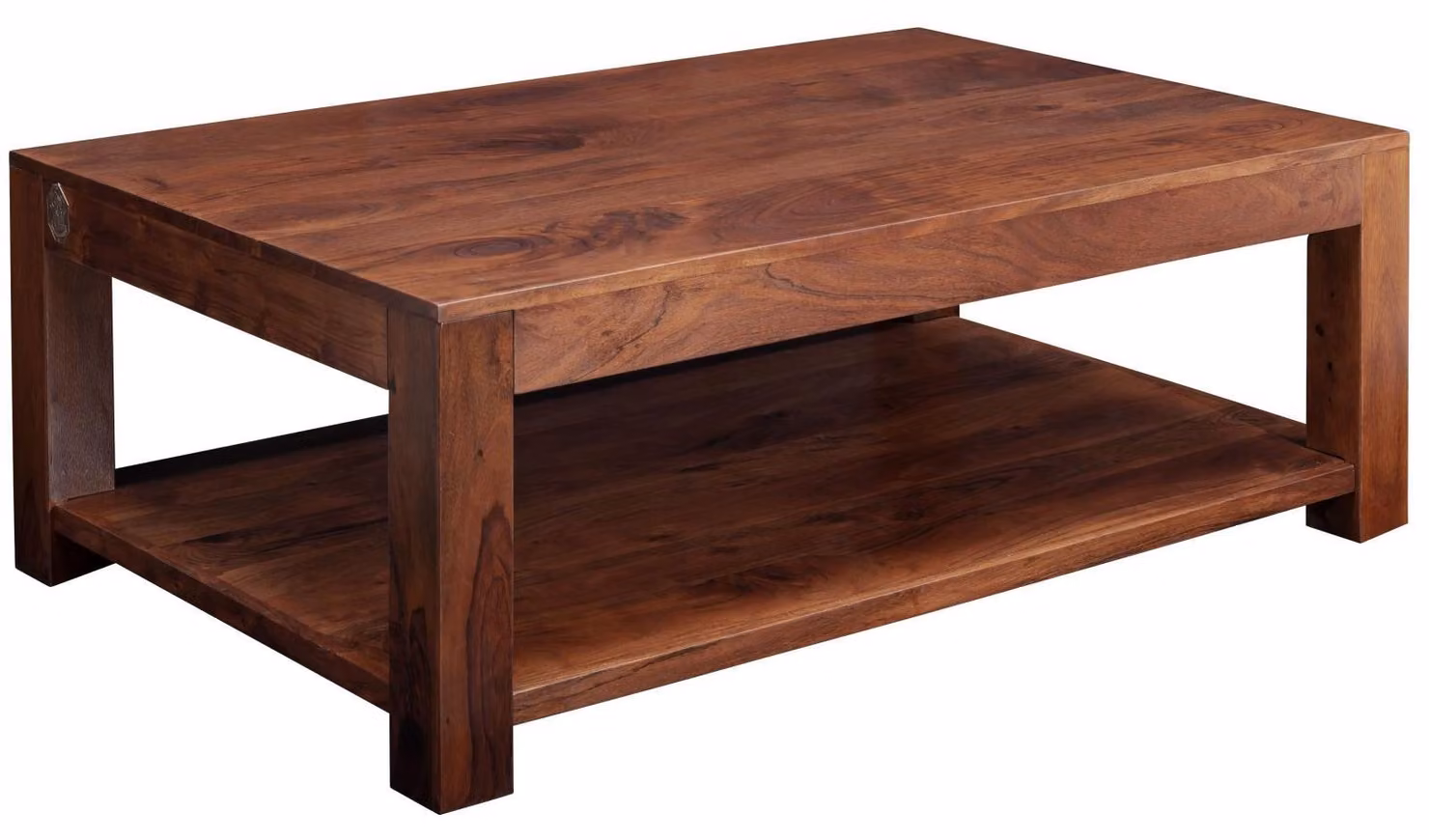 MASSIVMOEBEL24 | tavolino da salotto in legno di Acacia 120x75x45 nougat laccato OXFORD #318