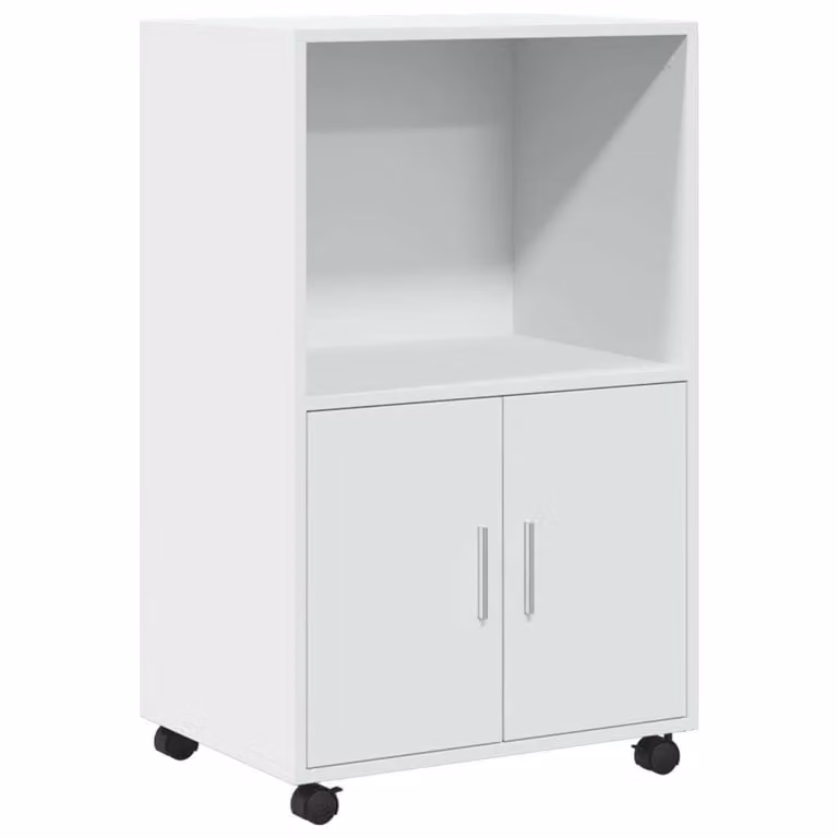 Mobile con Ruote Bianco 55x40x91 cm in Truciolato