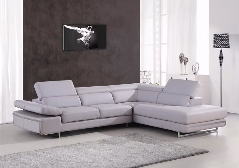 Ecksofa Multifunktion Couch Medien TV Sofa Couch Ledersofa Wohnlandschaft L-Form