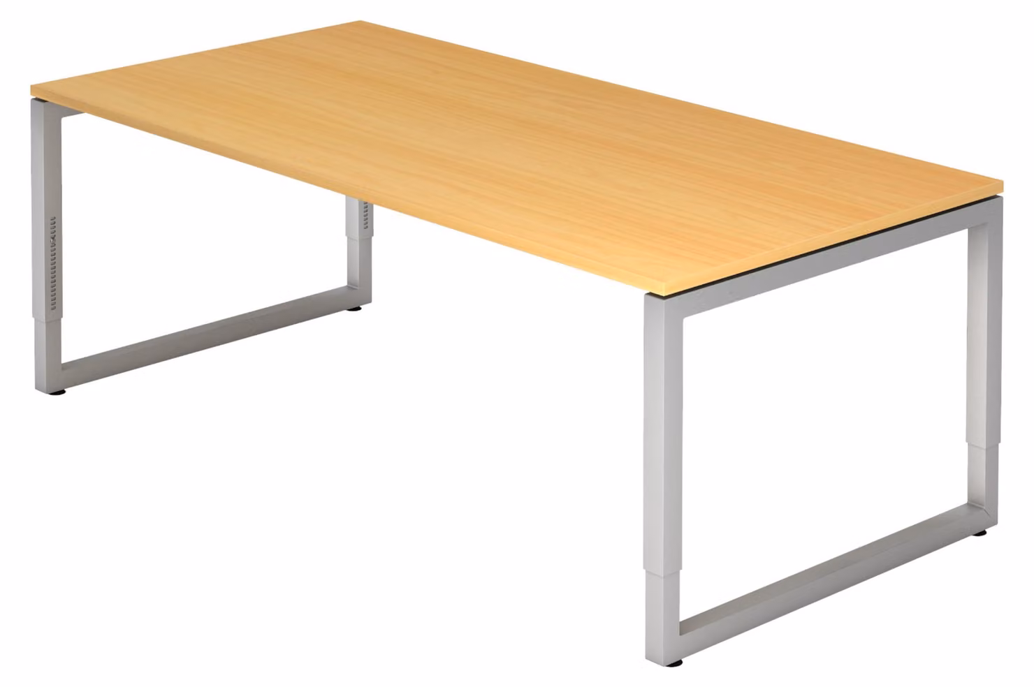 bümö Scrivania Serie-R - Struttura: argento, finitura: faggio, dimensioni: 200 x 100 cm