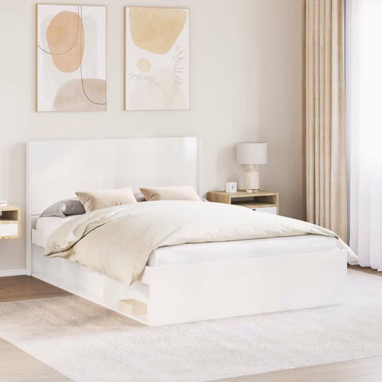 Testiera Letto vidaXL in Legno Ingegnerizzato MDF Bianco Lucido