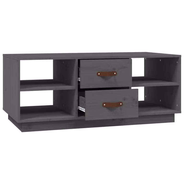 Tavolino da Salotto Grigio 100x50x41 cm Legno Massello di Pino