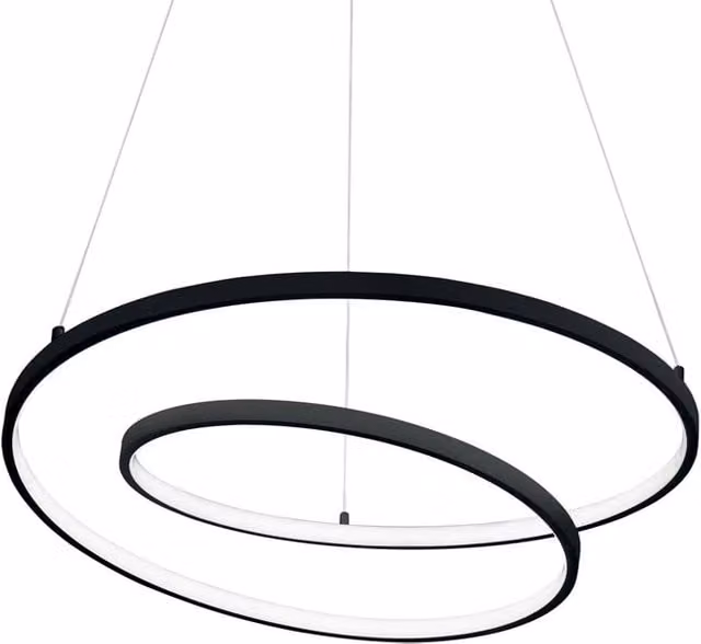 Sospensione Moderna Ideal Lux Oz in Metallo Nero con LED 48W Luce Calda 3000K Diametro: 60 cm