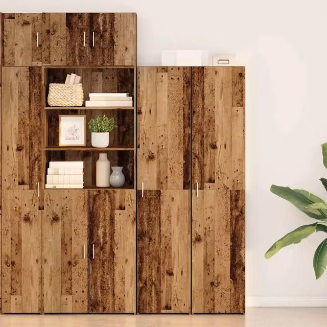 Set di 2 credenze moderne vidaXL in legno marrone per soggiorno e sala da pranzo L/P/H: 40 x 42,5 x 185 cm