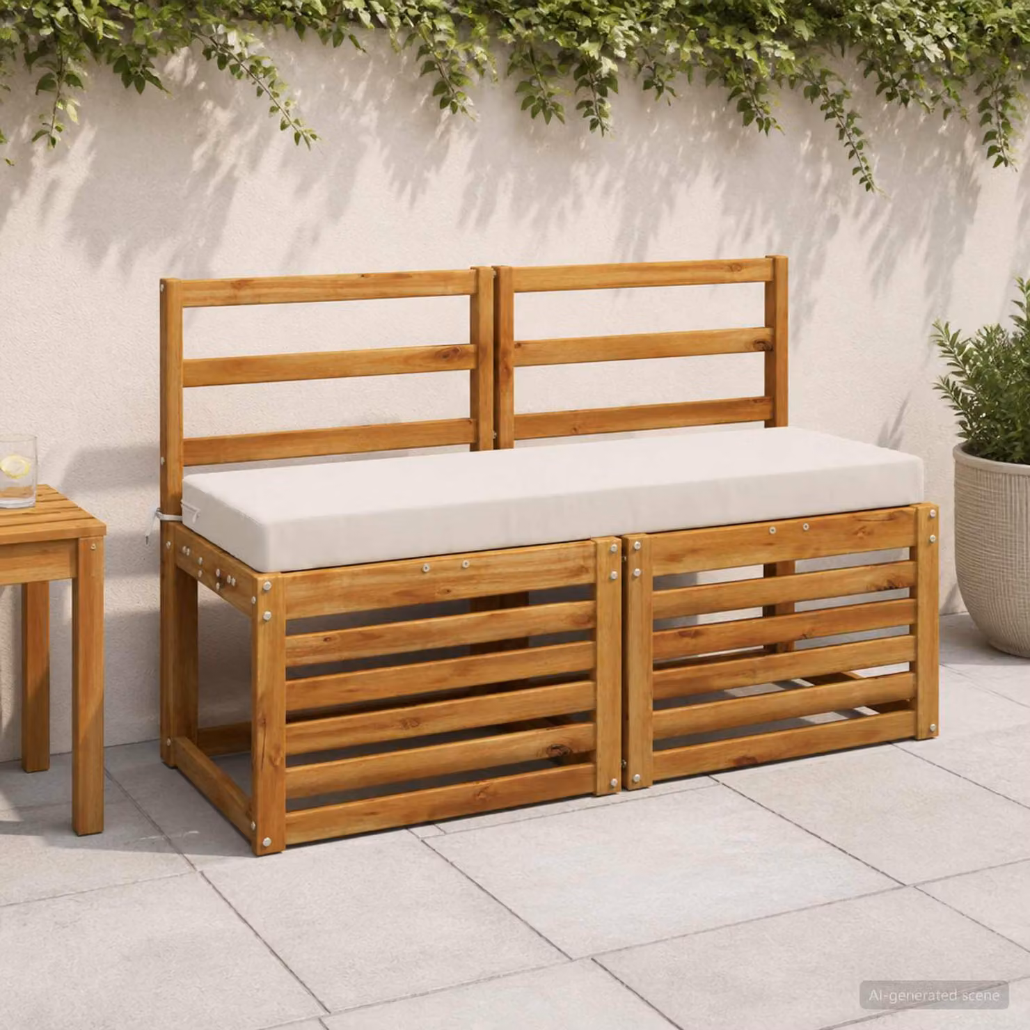 Cuscino per panchina vidaXL SOEST bianco in poliestere con rivestimento rimovibile e resistenza ai raggi UV