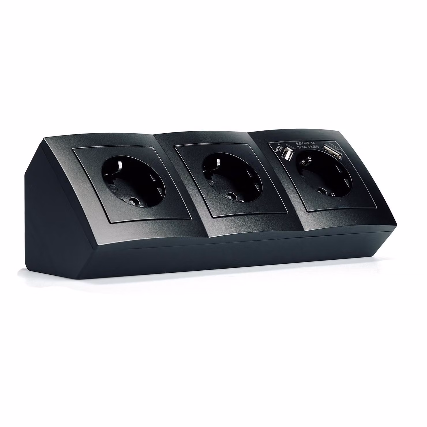 MC POWER "Flair" blocco prese multiple 3 prese + 2x USB