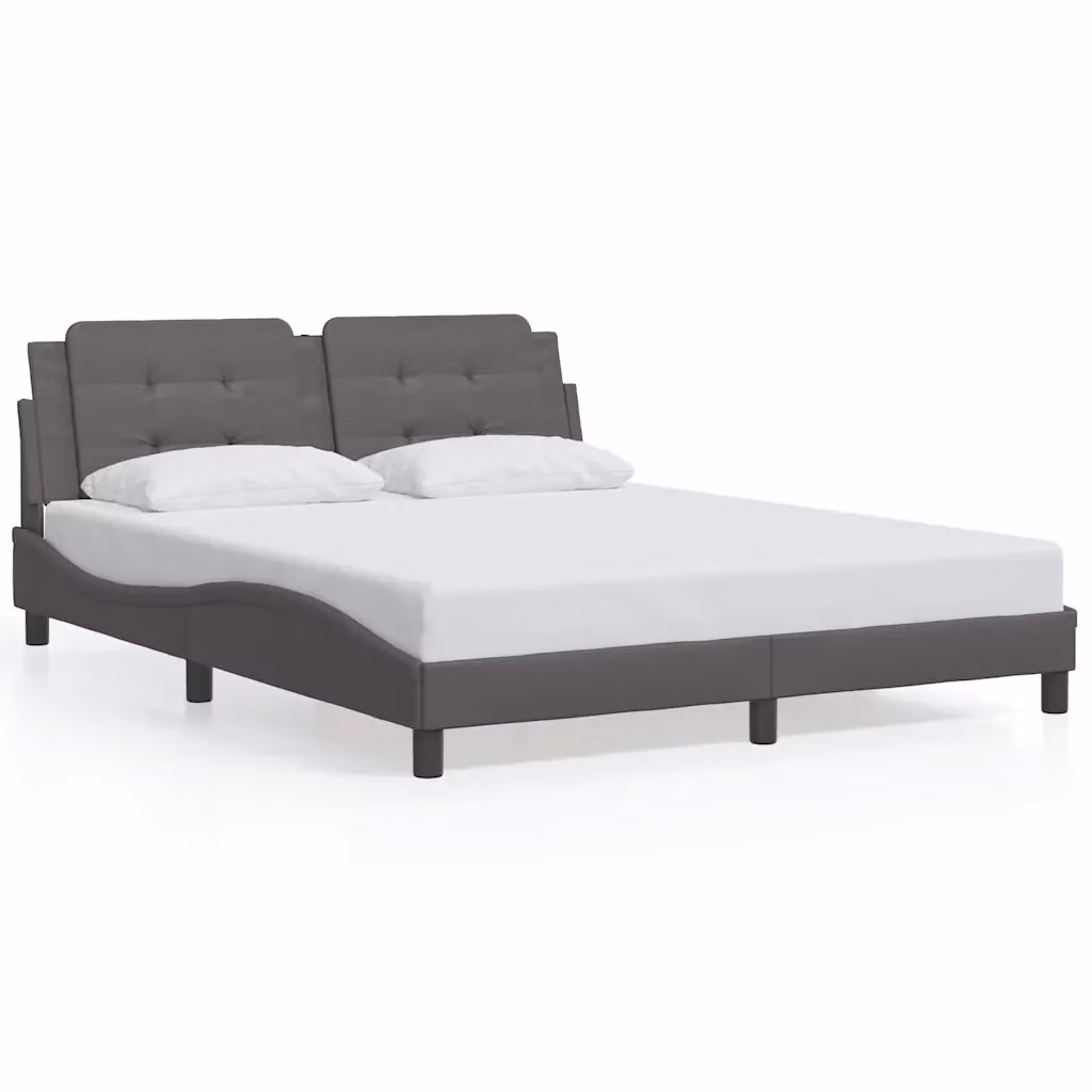 Giroletto senza materasso Zadar vidaXL in similpelle grigia L/P/H: 160 x 200 cm – 2