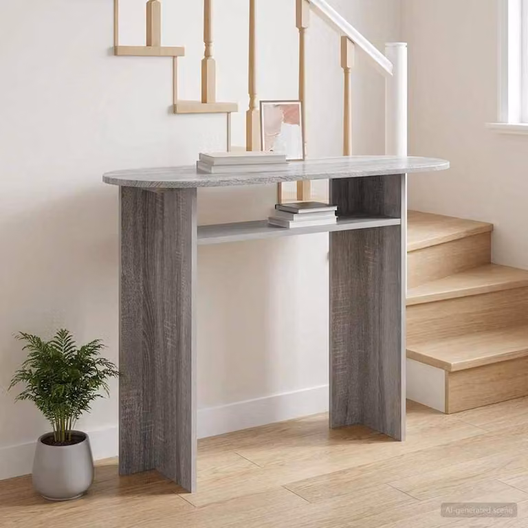 vidaXL Tavolo consolle moderno in MDF laminato Grigio Sonoma, L 100 x P 39,5 x H 75 cm