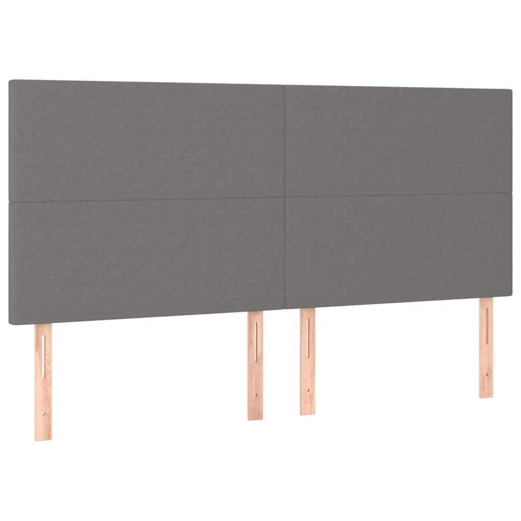 Testiera decorativa Design Mania in tessuto grigio con struttura in legno di larice, L: 200 cm, P: 5 cm, H: 118/128 cm – 2