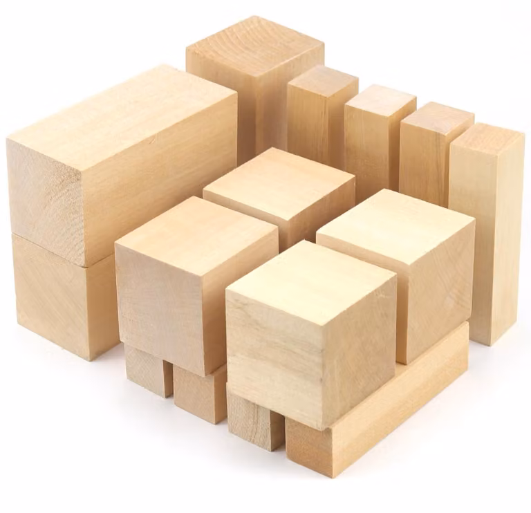 Lindehout da intagliare, blocchi di legno per lavori manuali, set per intaglio del legno (15 pezzi)