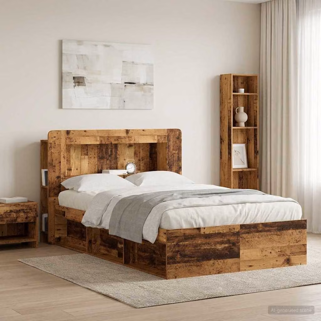 Testata del letto vidaXL in legno ingegnerizzato marrone con ripiano integrato per camera da letto L: 135 cm, H: 100 cm, P: 20,13 cm