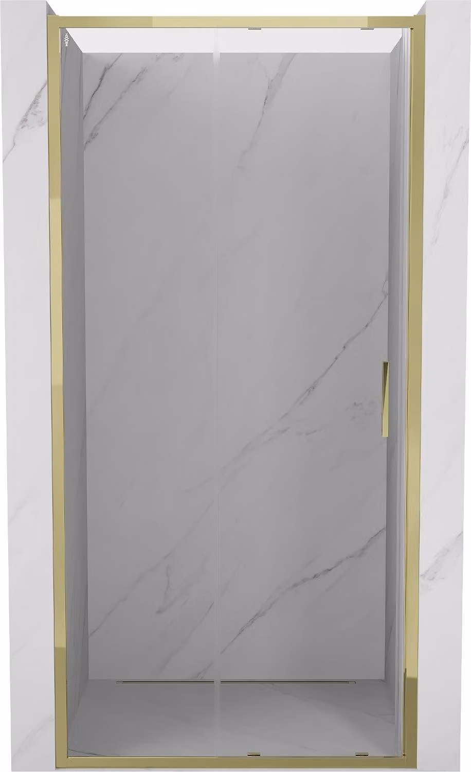 Mexen Exo porta doccia scorrevole 95 cm, trasparente, oro - 8151-095-000-50-00