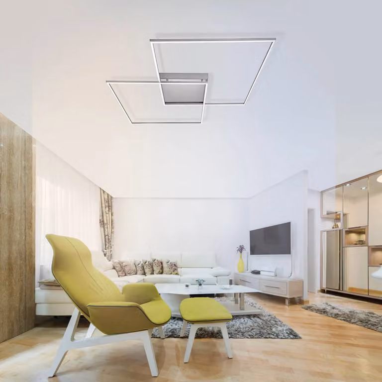Q-Smart-Home Plafoniera smart Inigo, dimmerabile, Alluminio / Grigio / Zincato, Soggiorno / Sala da pranzo, Metallo, Moderno
