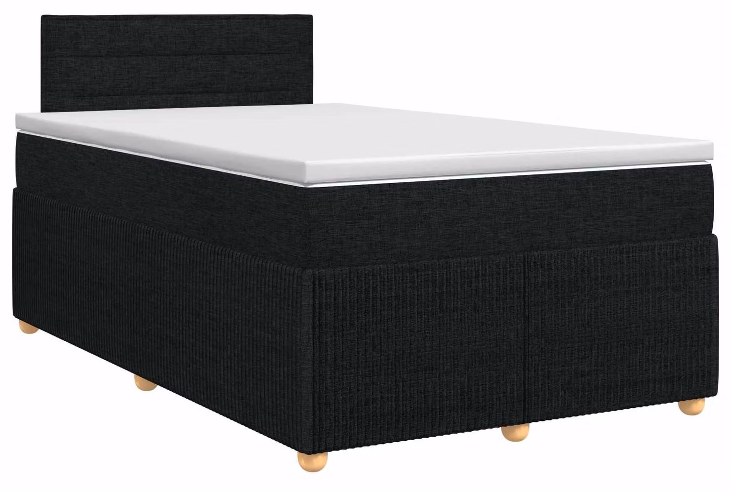 Letto a molle con materasso nero 120 x 190 cm in tessuto