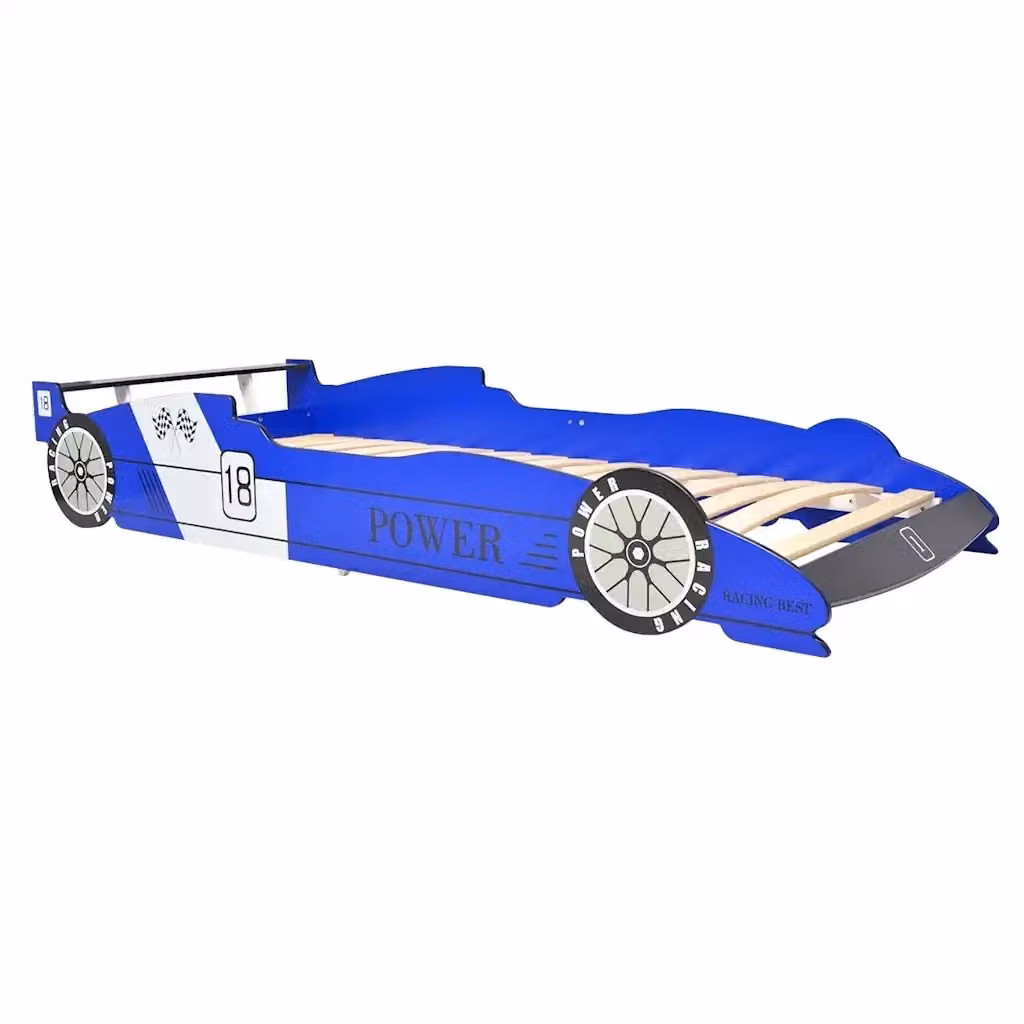 Letto per bambini vidaXL a forma di auto da corsa blu L/P: 90 x 200 cm, H: 225 cm – 2