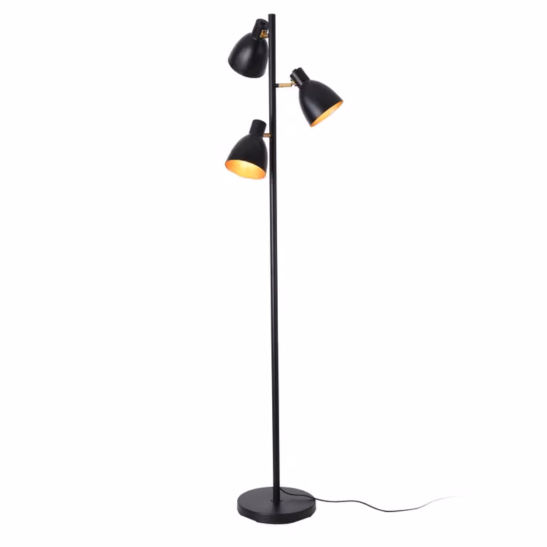 Lampada da terra 'Witney' 3 x E14 a 3 luci in metallo nero