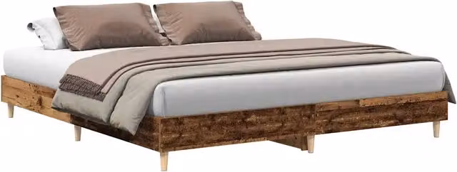 Letto matrimoniale | Letto per adulti | Giroletto senza Materasso Legno Antico 160x200 cm in Truciolato