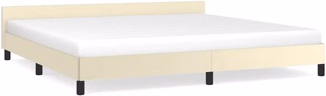Letto matrimoniale moderno DESIGN IN con testiera imbottita beige L 200 cm x P 200 cm x H 50 cm