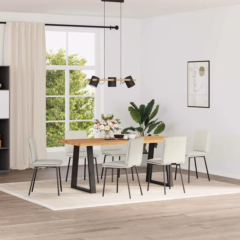 Set di 6 sedie da pranzo vidaXL in velluto beige per soggiorno e cucina