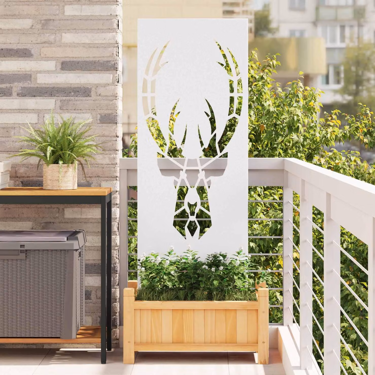 Schermo per privacy in giardino Bianco 50 x 140 cm