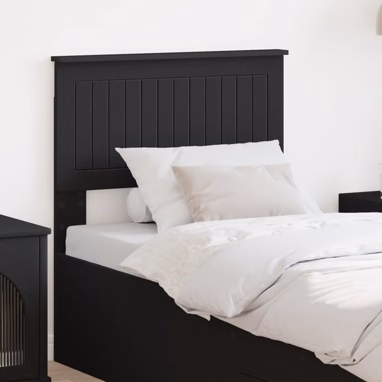 Testiera per letto moderna vidaXL in legno ingegnerizzato nero opaco
