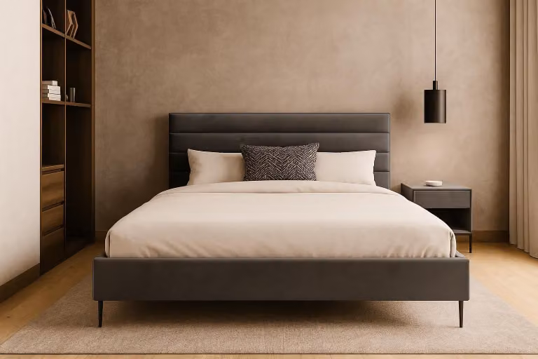 GUTTO Letto imbottito in velluto grigio 180 x 200 cm Piedi in metallo nero Letto in velluto - letto matrimoniale con splendida trapuntatura e design speciale