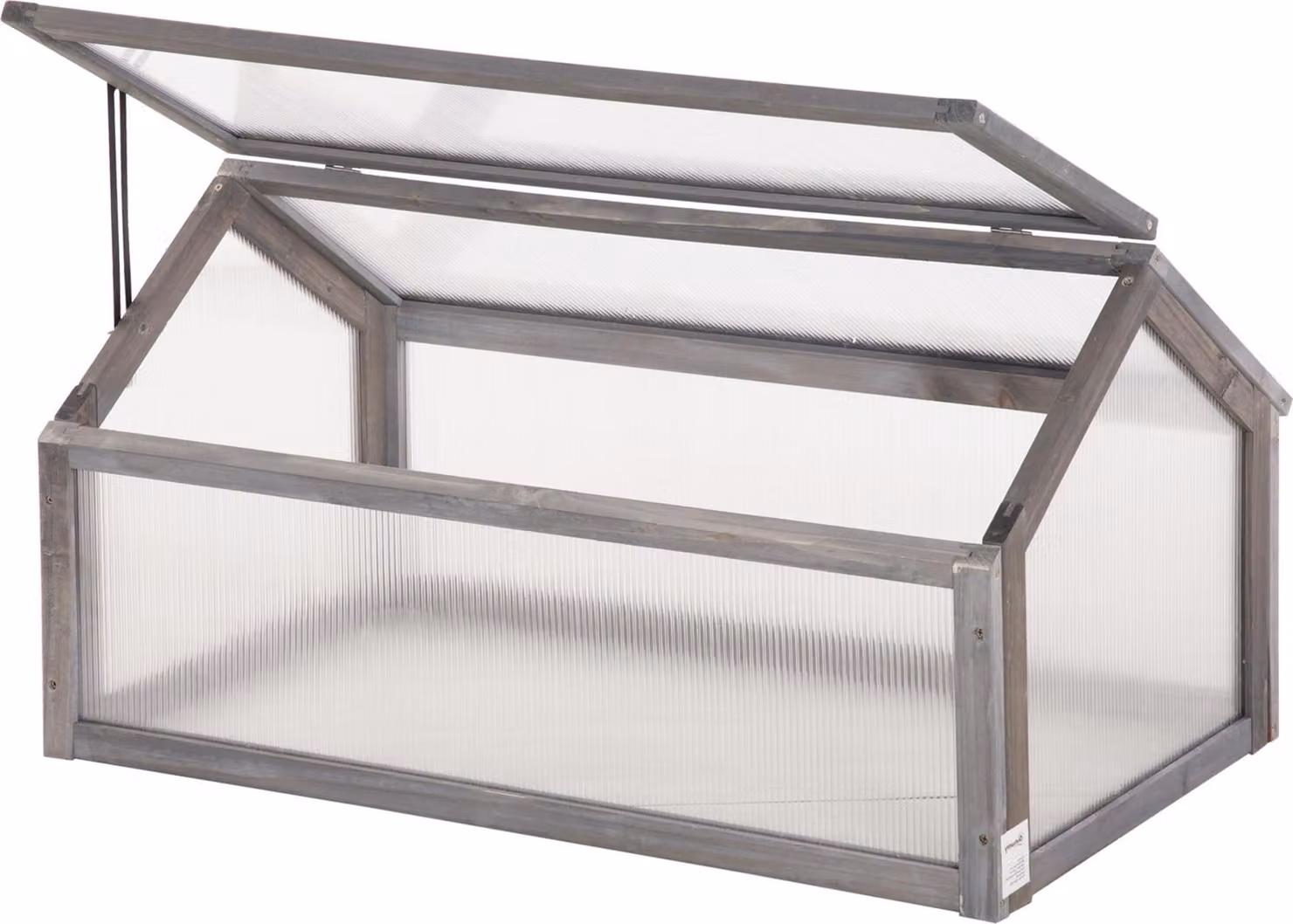 Serra da giardino in legno Outsunny, mini serra 90 x 52 x 49,5 cm, serra di colore grigio
