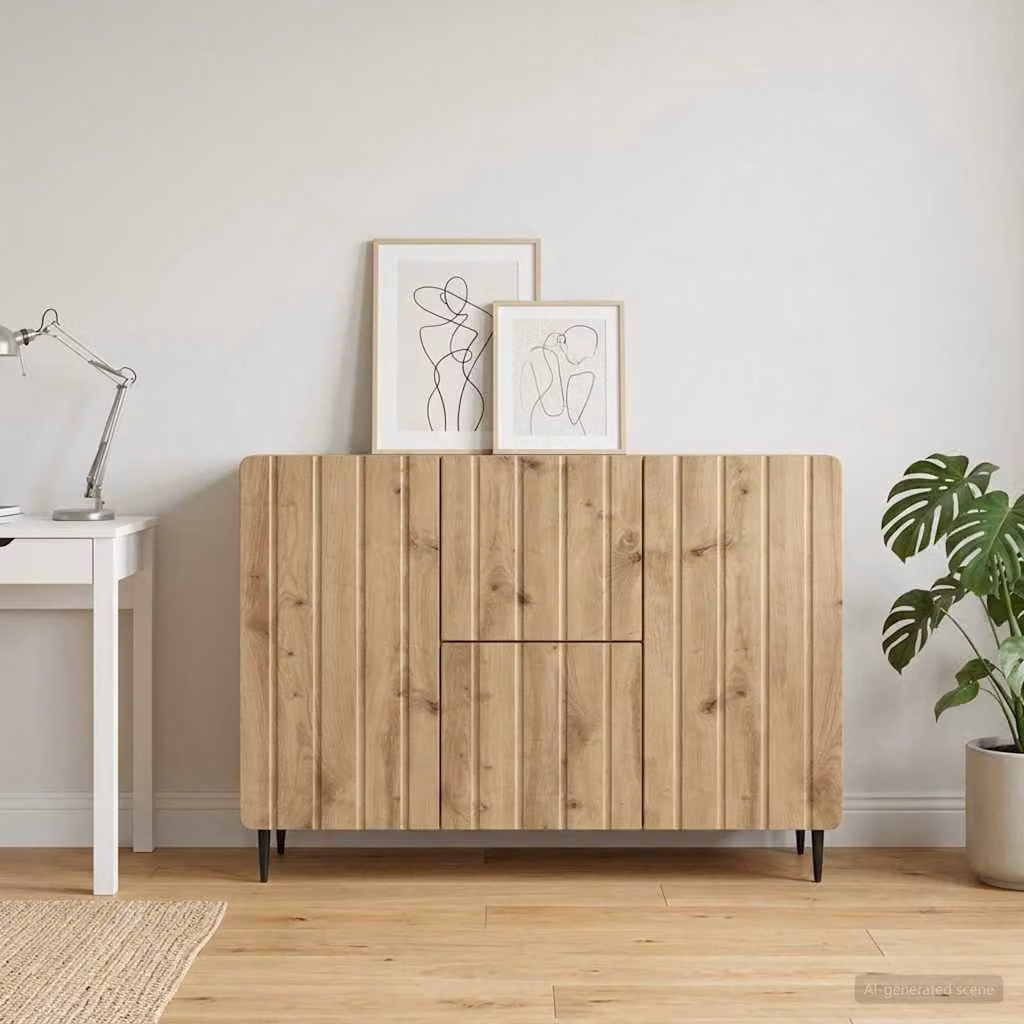 Credenza moderna vidaXL in rovere marrone con finitura opaca L: 89 cm, P: 34,5 cm, H: 62 cm