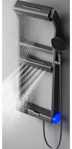 Sistema doccia, design classico, regolazione doppia della temperatura, grigio
